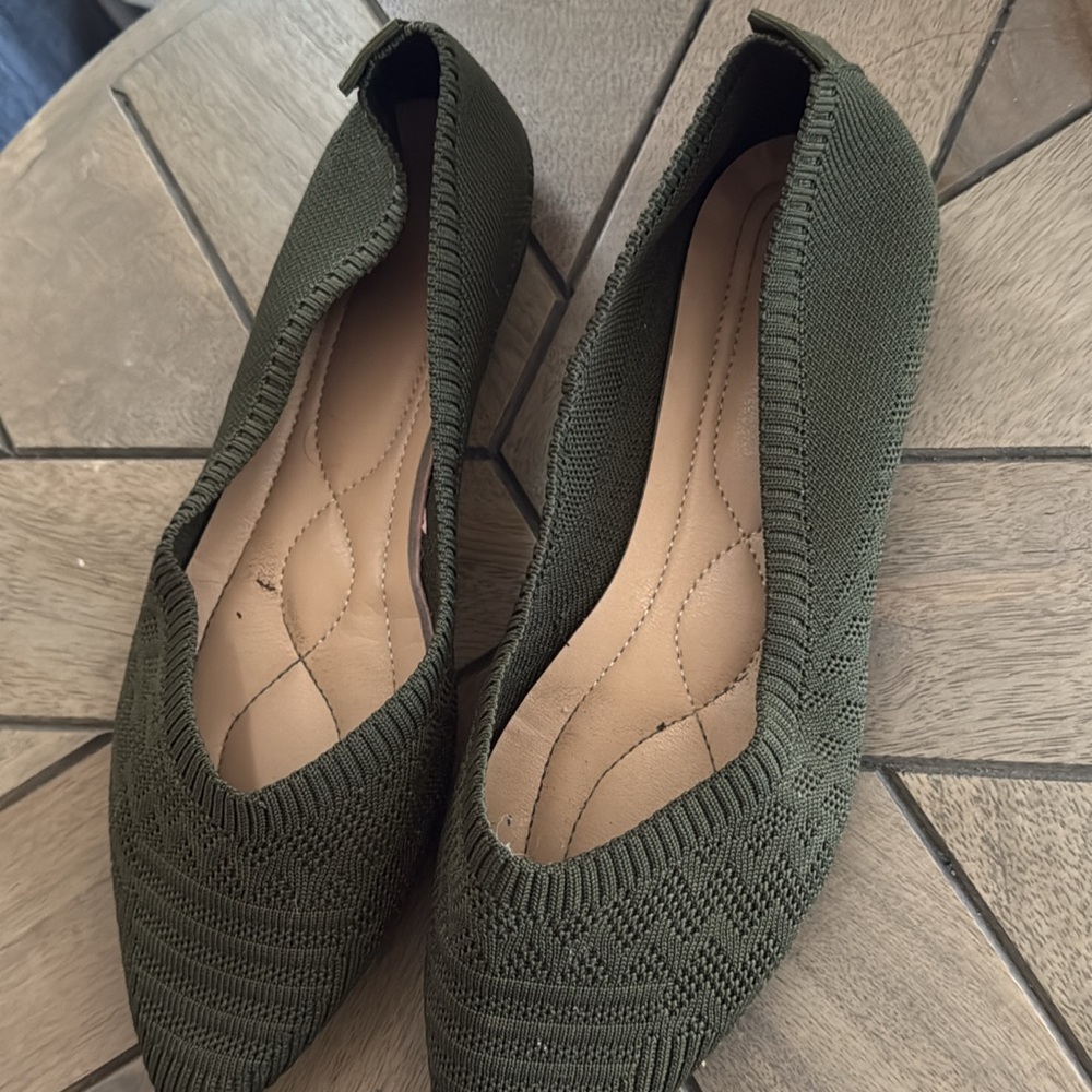 Green flats - size 39